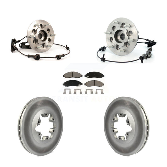 Hub Bearing Coated Brake Rotor & Pad Front Kit For Chevrolet Colorado GMC Canyon
