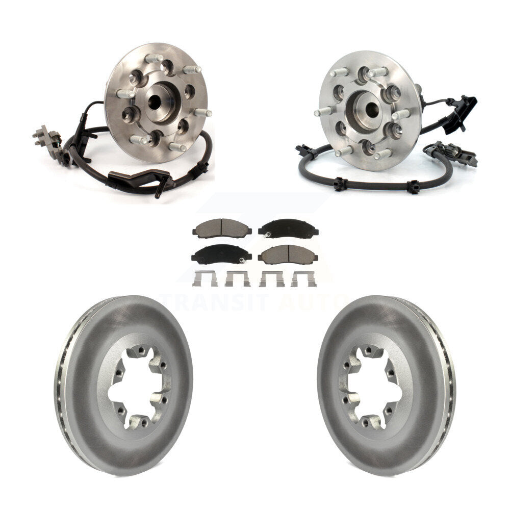 Hub Bearing Coated Brake Rotor & Pad Front Kit For Chevrolet Colorado GMC Canyon