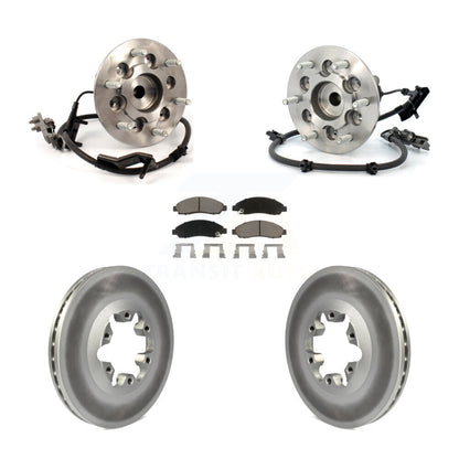 Hub Bearing Coated Brake Rotor & Pad Front Kit For Chevrolet Colorado GMC Canyon
