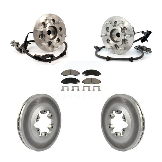 Hub Bearing Coated Brake Rotor & Pad Front Kit For Chevrolet Colorado GMC Canyon