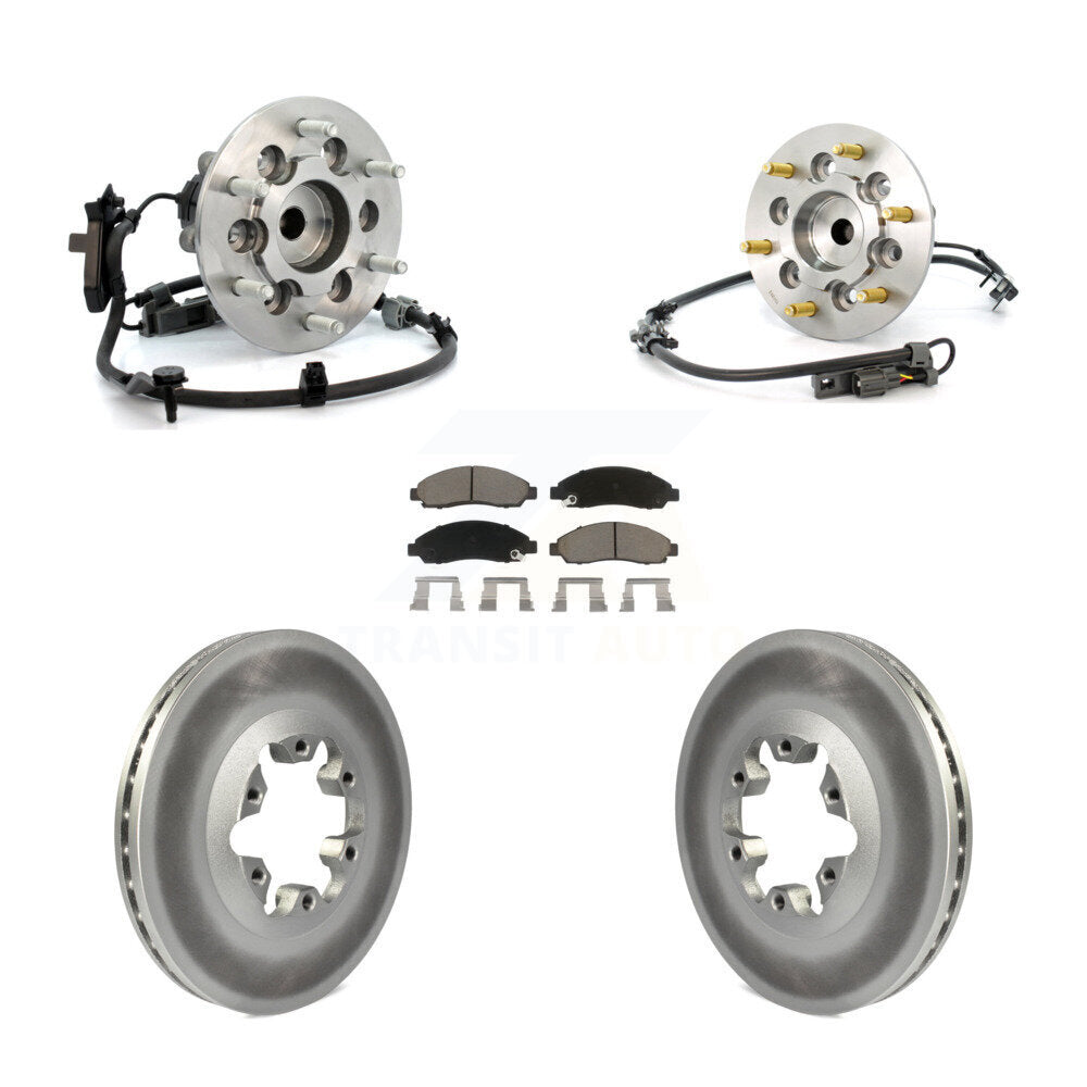 Hub Bearing Coated Brake Rotor & Pad Front Kit For Chevrolet Colorado GMC Canyon