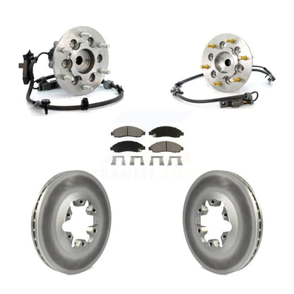 Hub Bearing Coated Brake Rotor & Pad Front Kit For Chevrolet Colorado GMC Canyon
