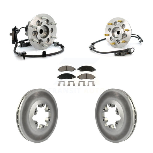 Hub Bearing Coated Brake Rotor & Pad Front Kit For Chevrolet Colorado GMC Canyon