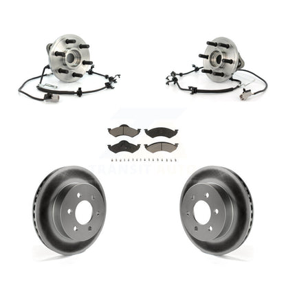 Hub Bearing Coated Brake Rotor Pads Front Kit For 2000-2002 Dodge Dakota Durango