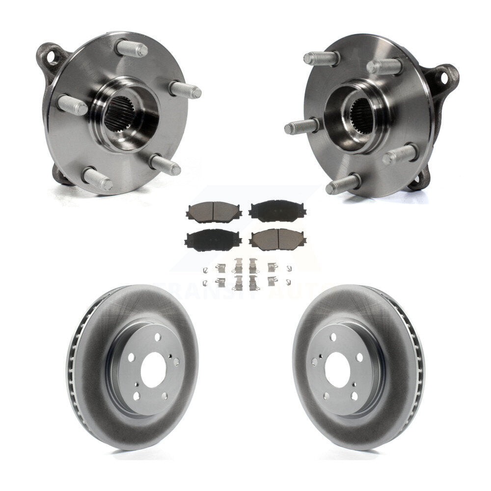 Hub Bearing Assembly Coated Disc Brake Rotor & Pad Front Kit For Lexus IS250 AWD
