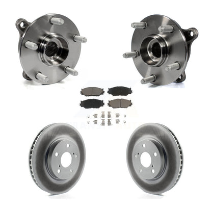 Hub Bearing Assembly Coated Disc Brake Rotor & Pad Front Kit For Lexus IS250 AWD