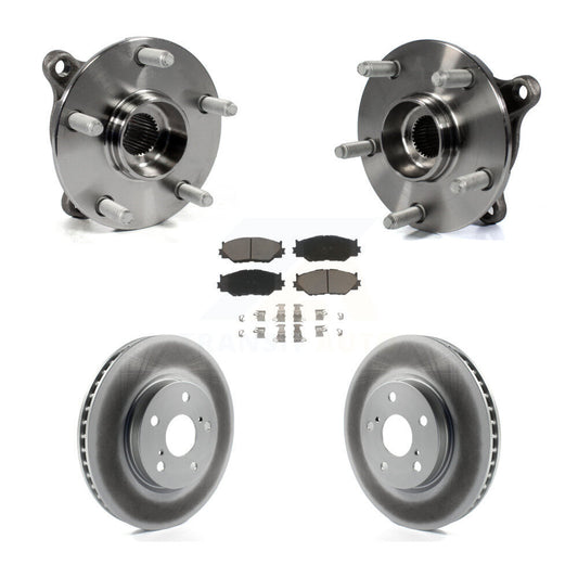 Hub Bearing Assembly Coated Disc Brake Rotor & Pad Front Kit For Lexus IS250 AWD