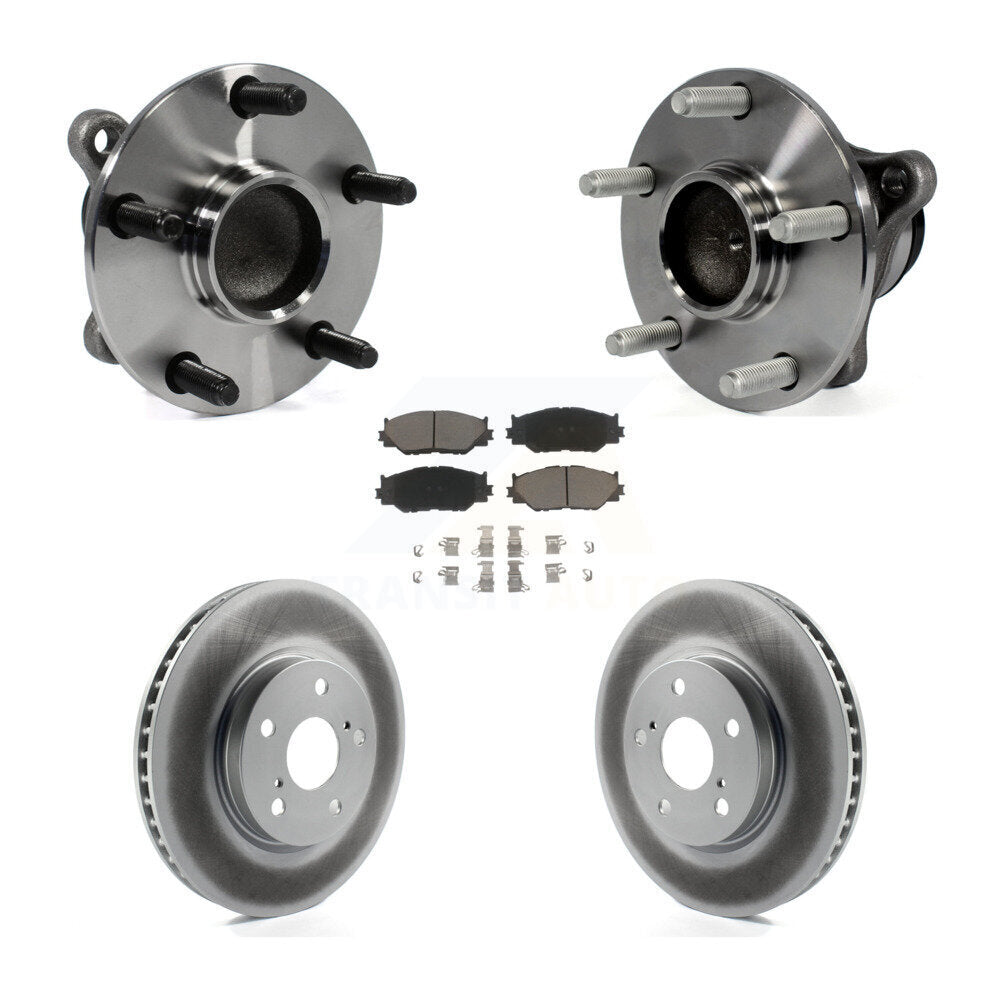 Hub Bearing Assembly Coated Disc Brake Rotor & Pad Front Kit For Lexus IS250 RWD