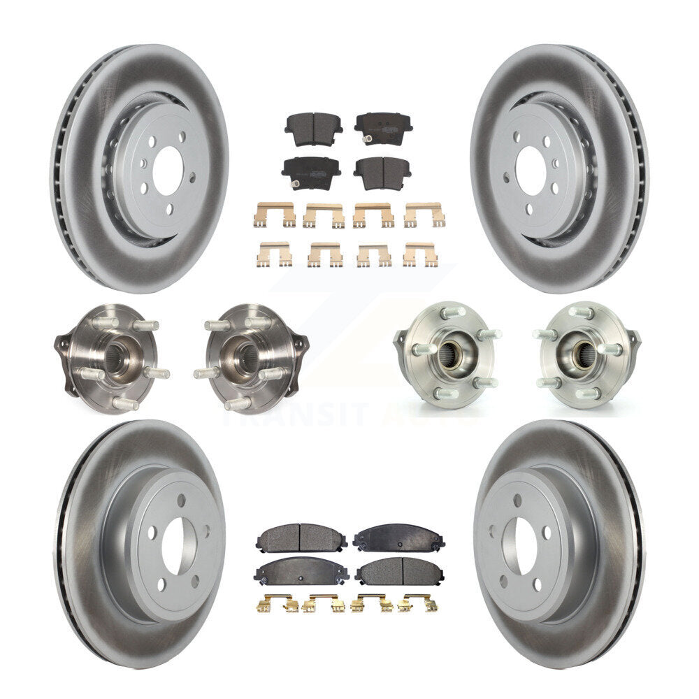 Hub Bearing Coated Disc Brake Rotor Pads Front Rear Kit (10Pc) For Dodge Charger
