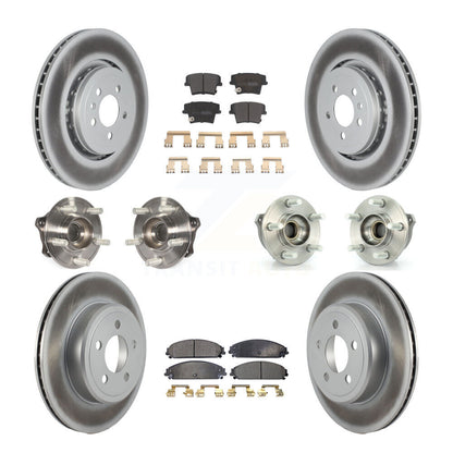 Hub Bearing Coated Disc Brake Rotor Pads Front Rear Kit (10Pc) For Dodge Charger