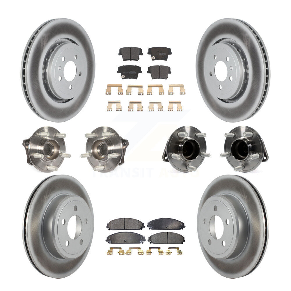 Hub Bearing Coated Disc Brake Rotor Pads Front Rear Kit (10Pc) For Dodge Charger