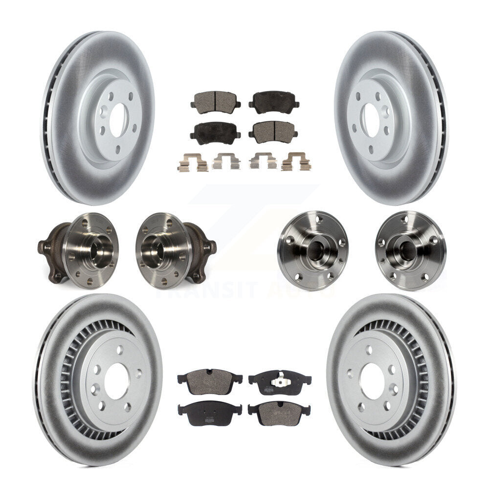 Hub Bearing Coated Disc Brake Rotor Pad Front Rear Kit (10Pc) For Volvo XC60 AWD