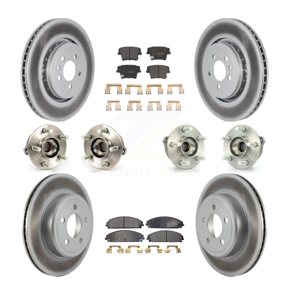 Hub Bearing Coated Disc Brake Rotor Pads Front Rear Kit (10Pc) For Dodge Charger
