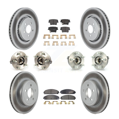 Hub Bearing Coated Disc Brake Rotor Pads Front Rear Kit (10Pc) For Dodge Charger
