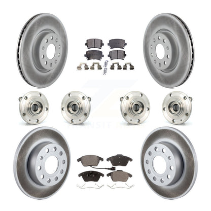 Hub Bearing Coated Brake Rotor And Pad Front Rear Kit (10Pc) For Audi A3 Quattro