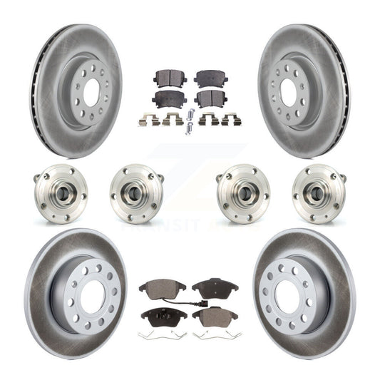 Hub Bearing Coated Brake Rotor And Pad Front Rear Kit (10Pc) For Audi A3 Quattro
