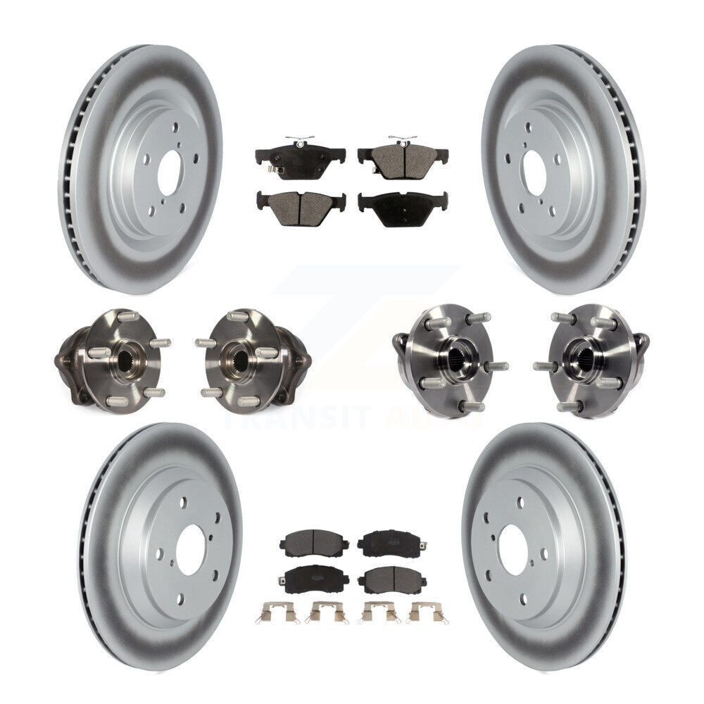 Hub Bearing Coated Brake Rotor And Pad Front Rear Kit (10Pc) For Subaru Forester