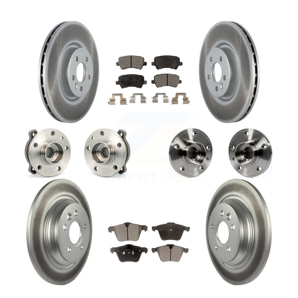 Hub Bearing Coated Brake Rotor Pad Front Rear Kit (10Pc) For 13-14 Volvo S60 AWD