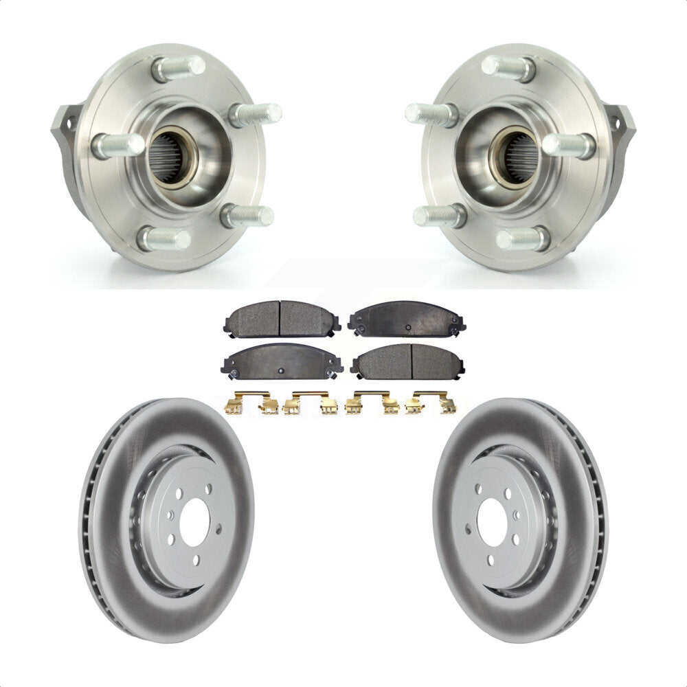 Hub Bearing Assembly Coated Disc Brake Rotor And Pad Front Kit For Dodge Charger