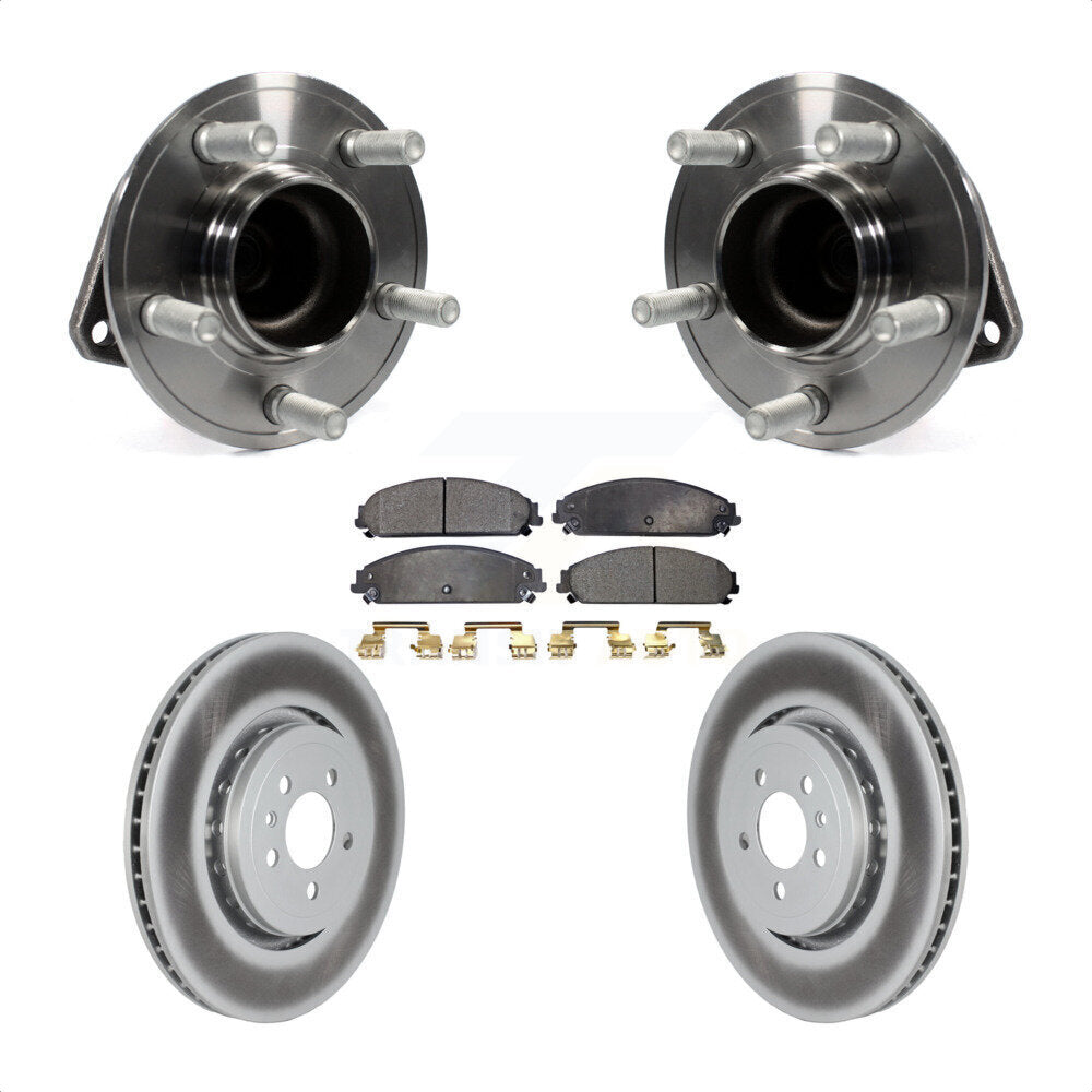 Hub Bearing Coat Brake Rotor Pad Front Kit For 15-18 Dodge Charger RWD with 5.7L