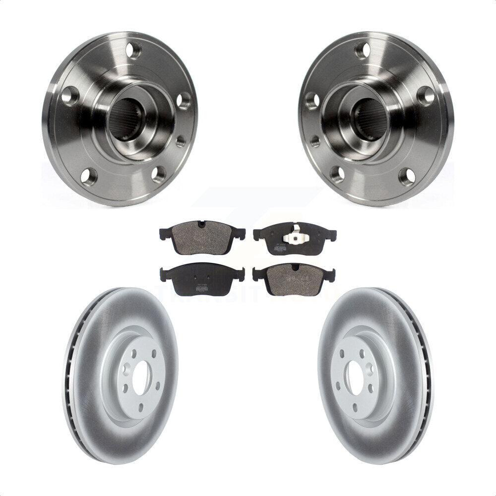 Hub Bearing Assembly Coated Disc Brake Rotors And Pads Front Kit For Volvo XC60