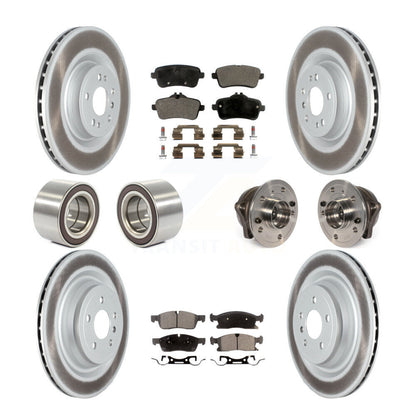 Hub Bearing Coated Brake Rotor Pads Shoe Front Rear Kit (10Pc) For Mercedes-Benz