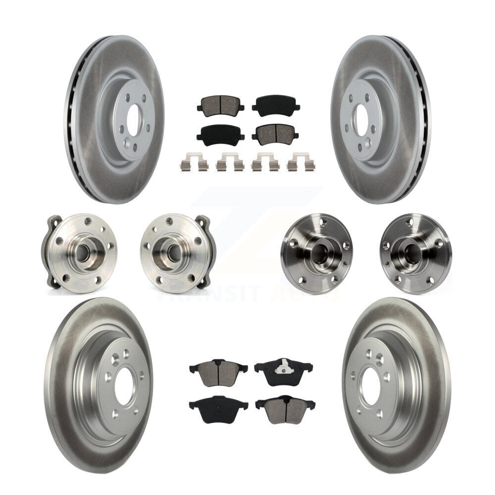 Hub Bearing Coated Brake Rotor Pad Front Rear Kit (10Pc) For 13-14 Volvo S60 AWD