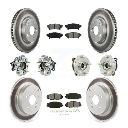 Hub Bearing Coated Brake Rotor Pads Front Rear Kit (10Pc) For 16-20 Toyota Mirai