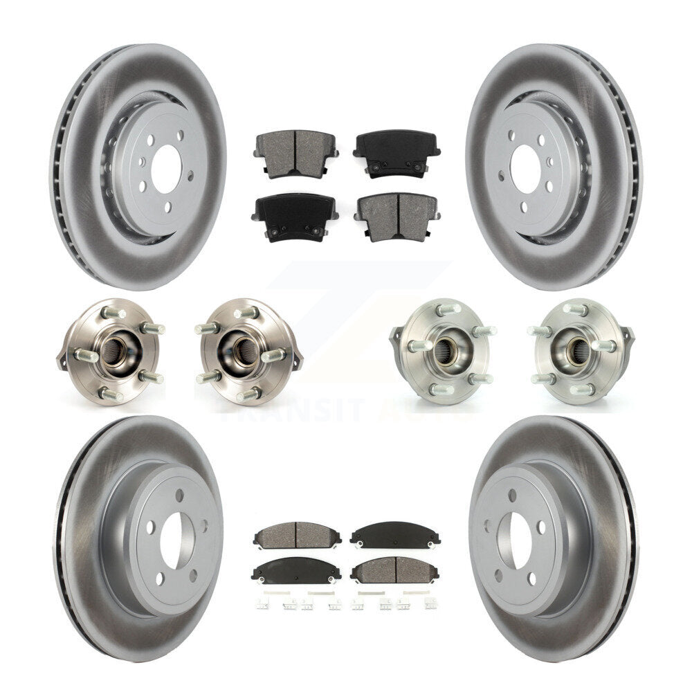 Hub Bearing Coated Disc Brake Rotor Pads Front Rear Kit (10Pc) For Dodge Charger