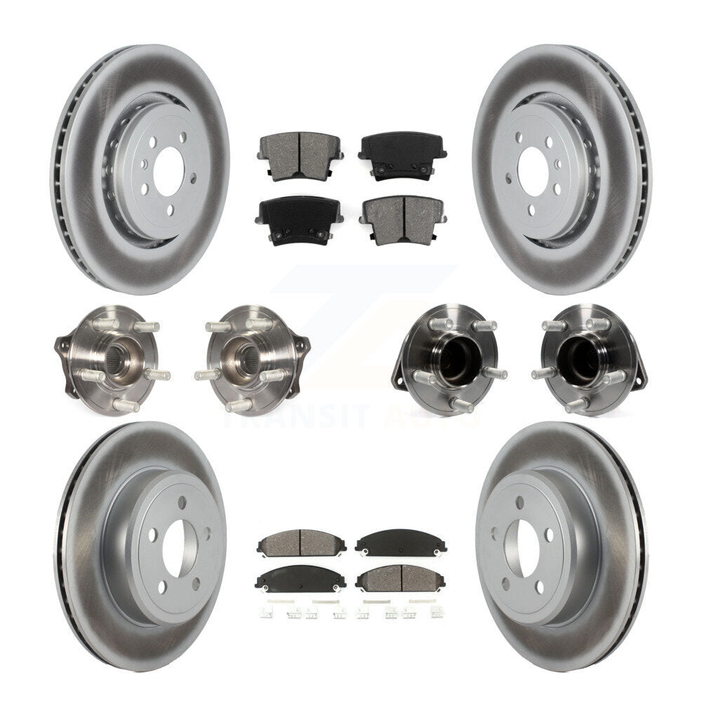 Hub Bearing Coated Disc Brake Rotor Pads Front Rear Kit (10Pc) For Dodge Charger