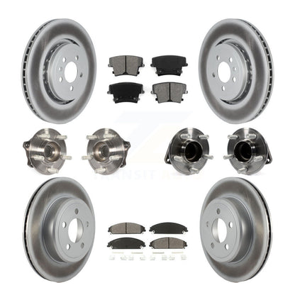 Hub Bearing Coated Disc Brake Rotor Pads Front Rear Kit (10Pc) For Dodge Charger