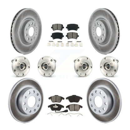 Hub Bearing Coated Brake Rotor And Pad Front Rear Kit (10Pc) For Audi A3 Quattro