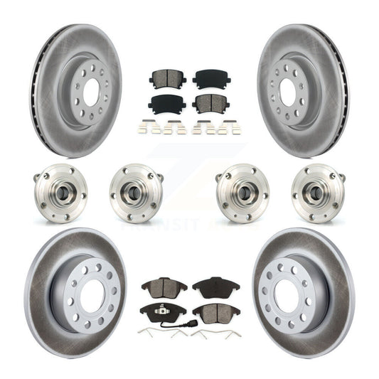 Hub Bearing Coated Brake Rotor And Pad Front Rear Kit (10Pc) For Audi A3 Quattro