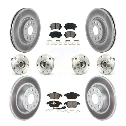Hub Bearing Coated Brake Rotor And Pad Front Rear Kit (10Pc) For Audi A3 Quattro