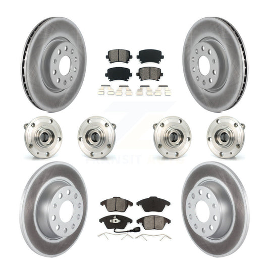 Hub Bearing Coated Brake Rotor And Pad Front Rear Kit (10Pc) For Audi A3 Quattro