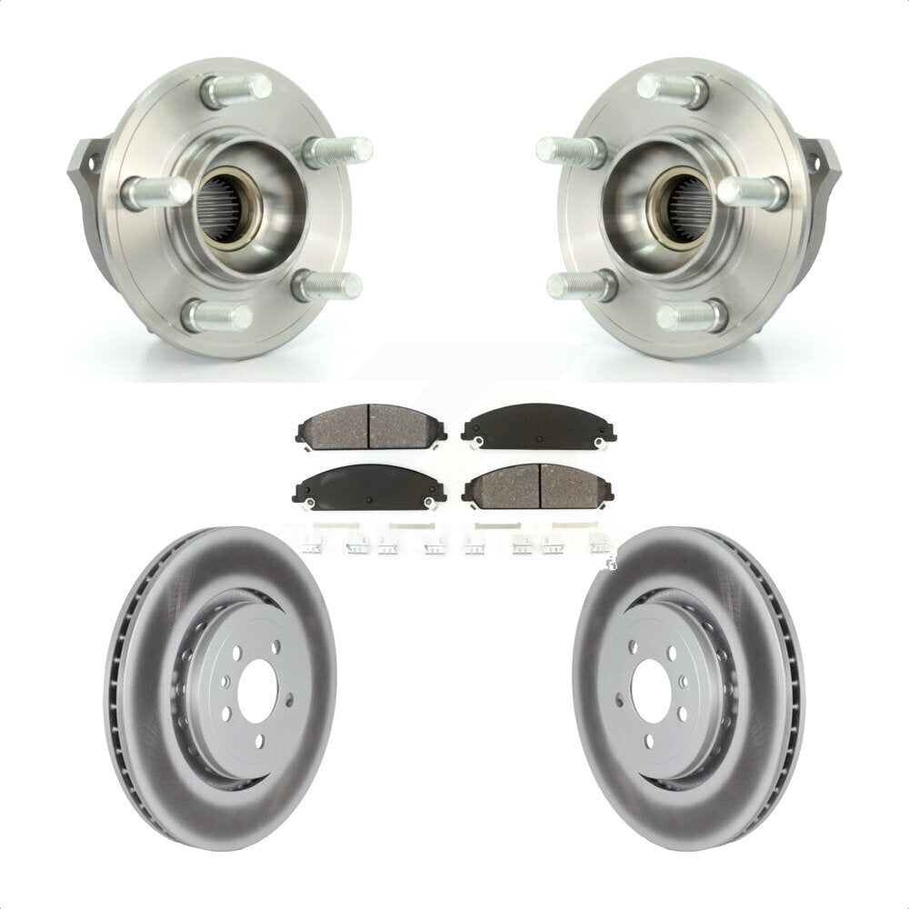 Hub Bearing Assembly Coated Disc Brake Rotor And Pad Front Kit For Dodge Charger