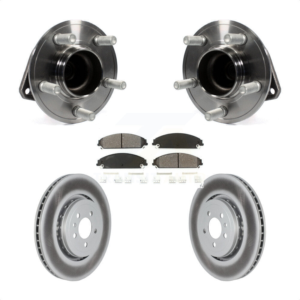 Hub Bearing Coat Brake Rotor Pad Front Kit For 15-18 Dodge Charger RWD with 5.7L