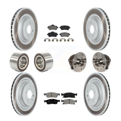 Hub Bearing Coated Brake Rotor Pads Shoe Front Rear Kit (10Pc) For Mercedes-Benz