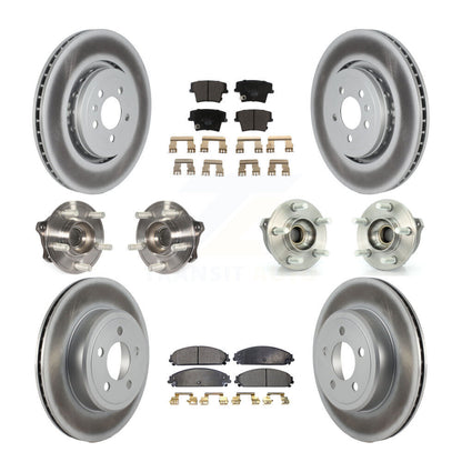Hub Bearing Coated Disc Brake Rotor Pads Front Rear Kit (10Pc) For Dodge Charger