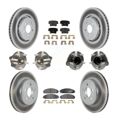 Hub Bearing Coated Disc Brake Rotor Pads Front Rear Kit (10Pc) For Dodge Charger