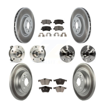 Hub Bearing Coated Brake Rotor Pad Front Rear Kit (10Pc) For 13-14 Volvo S60 AWD