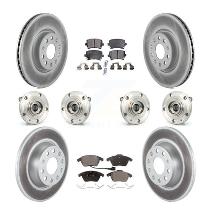 Hub Bearing Coated Brake Rotor And Pad Front Rear Kit (10Pc) For Audi A3 Quattro