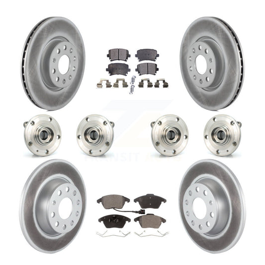 Hub Bearing Coated Brake Rotor And Pad Front Rear Kit (10Pc) For Audi A3 Quattro
