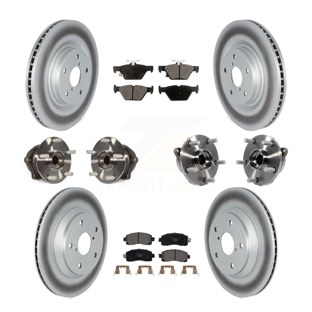 Hub Bearing Coated Brake Rotor And Pad Front Rear Kit (10Pc) For Subaru Forester