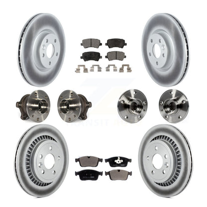 Hub Bearing Coated Disc Brake Rotor Pad Front Rear Kit (10Pc) For Volvo XC60 AWD