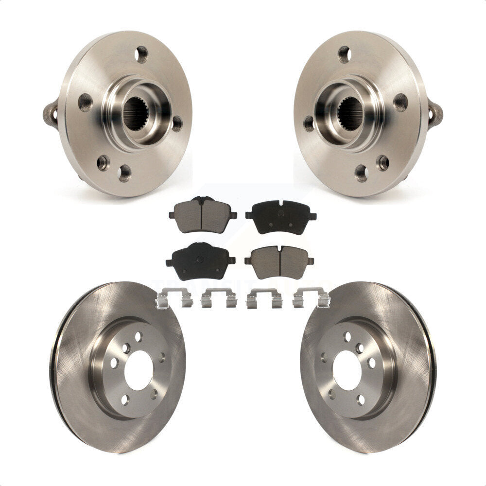 Hub Bearing Assembly Brake Rotor & Pads Front Kit For 2014-2015 Mini Cooper 1.6L