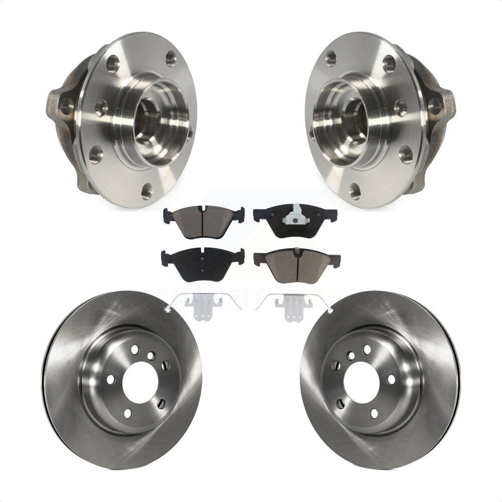 Hub Bearing Assembly Disc Brake Rotors And Pads Front Kit For BMW 528i xDrive