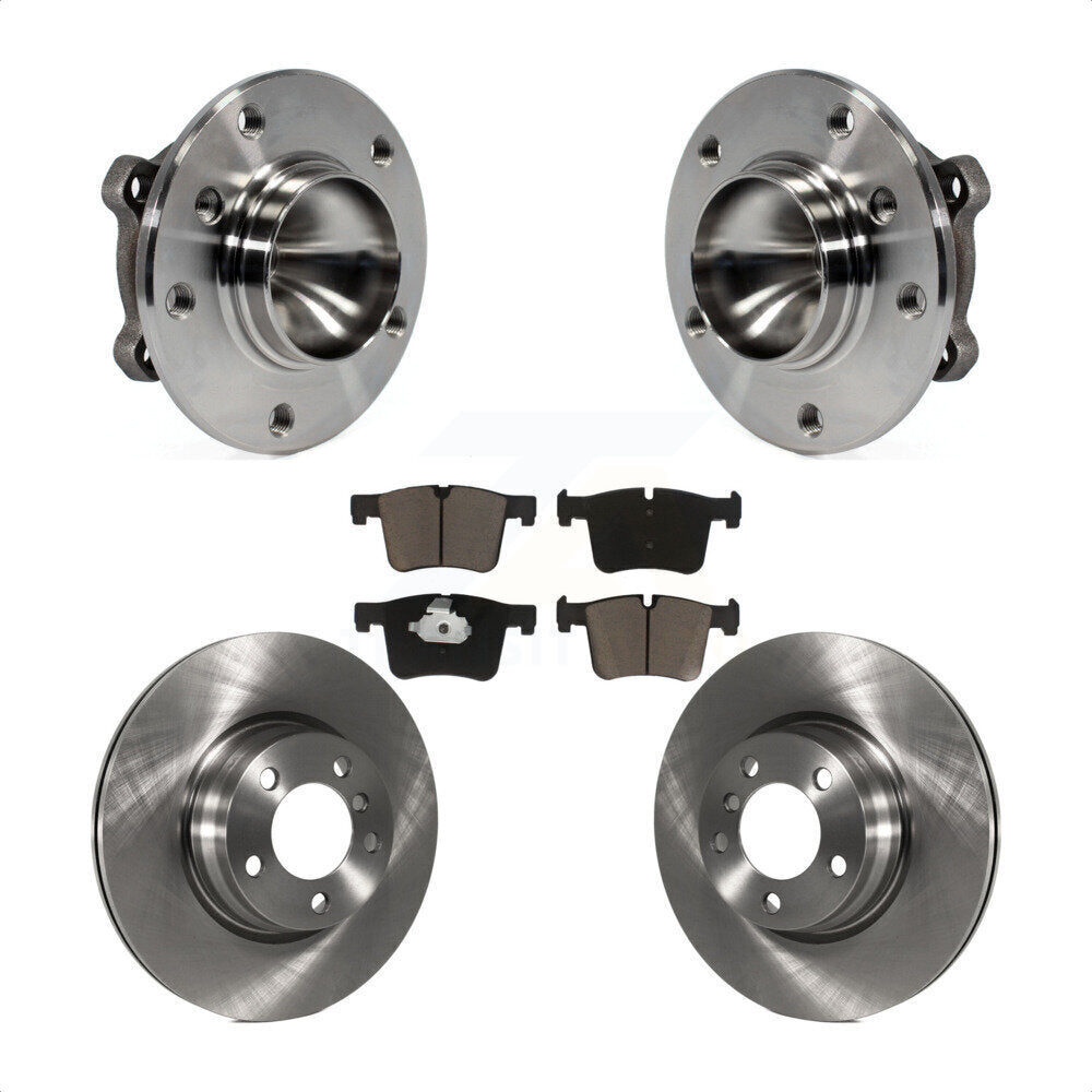 Hub Bearing Assembly Brake Rotor Pad Front Kit For 2012 BMW 328i Sedan with 3.0L