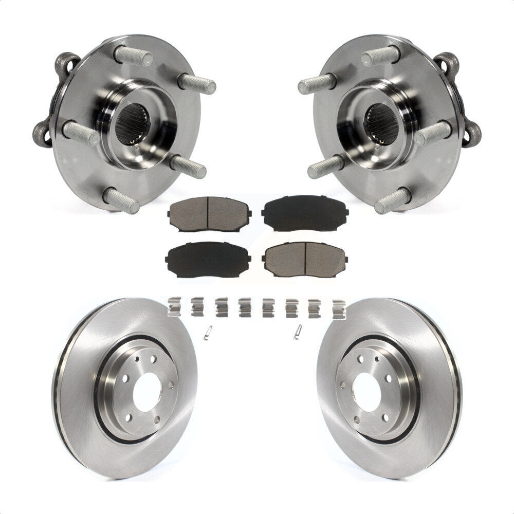 Hub Bearing Disc Brake Rotor Pad Front Kit For 2019-2023 Mazda CX-5 Turbocharged