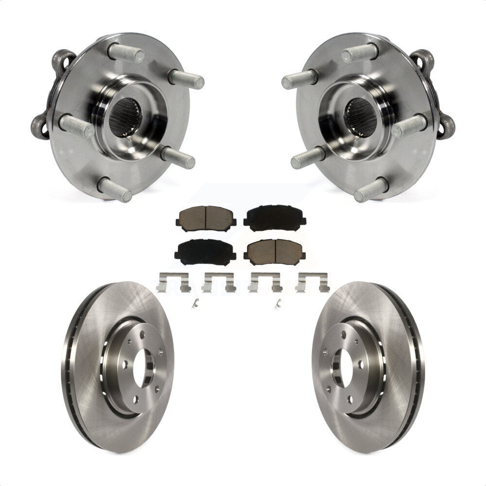 Hub Bearing Assembly Disc Brake Rotors And Ceramic Pads Front Kit For Mazda CX-5